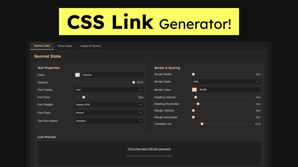 CSS Link Generator - Create Custom Link Styles Instantly | UI Surgeon